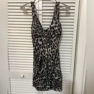 Taboo Gray Leopard Print Dress Small